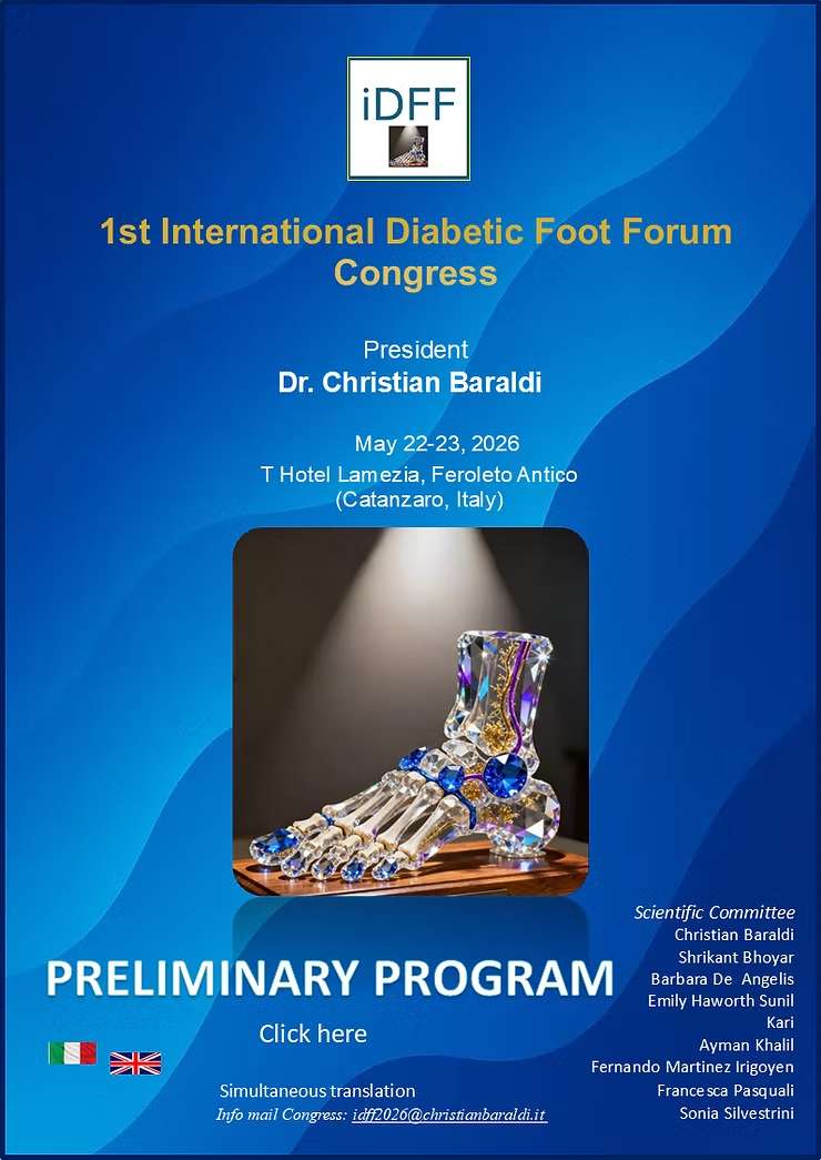 Stop amputazioni: azioni concrete sul paziente diabetico in Calabria, congresso internazionale 53 1st-international-diabetic-foot-forum-congress-2026 - diabetico