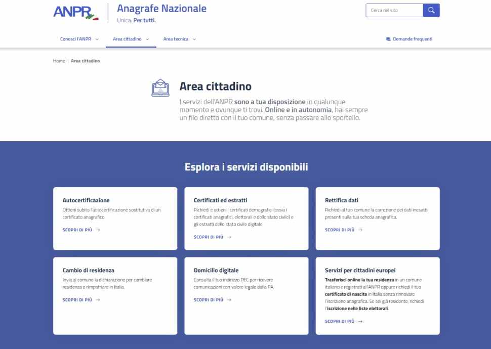 Anagrafe digitale 