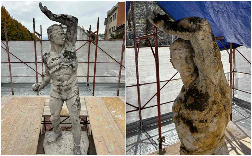 Cosenza, quasi ultimato il restauro della Fontana del Balilla. Caruso incontra Mattia Rago 52 Fontana del Balilla restauro 2