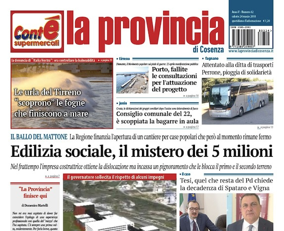 Lutto nel giornalismo calabrese: morto a 56 anni Domenico Martelli. Fu direttore della Provincia di Cosenza 52 La provincia di Cosenza