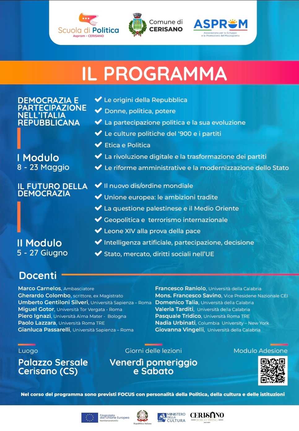 Cerisano, docenti internazionali per la nuova Scuola di Politica: iscrizioni entro il 30 aprile 52 scuola di politica cerisano