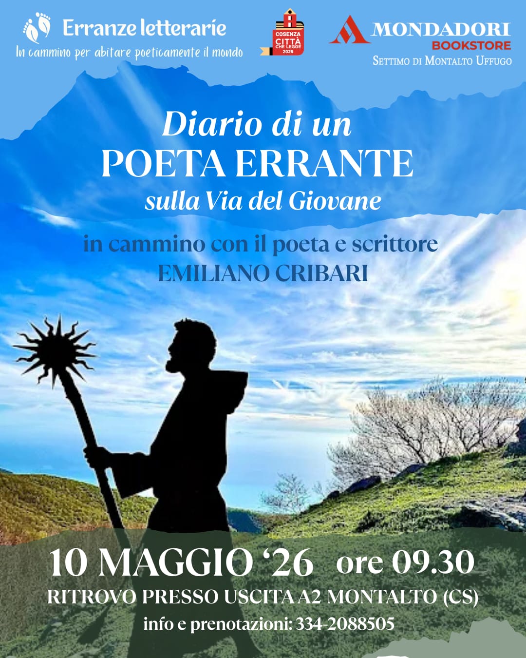 Tre giorni con il poeta e scrittore Emiliano Cribari. Tre eventi unici tra poesia, musica e cammino - INFO 54 Emiliano Cribari diario viandante