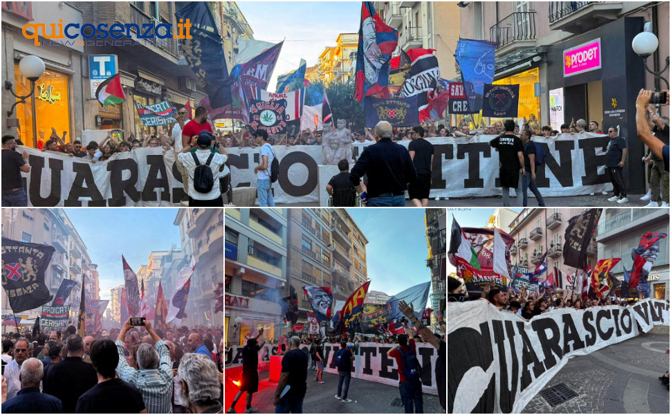 Protesta tifosi del Cosenza Guarascio