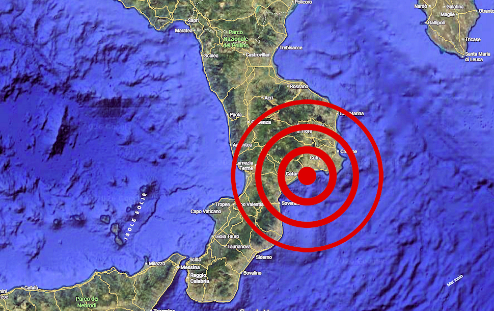 Scossa di terremoto in Calabria Sellia Marina