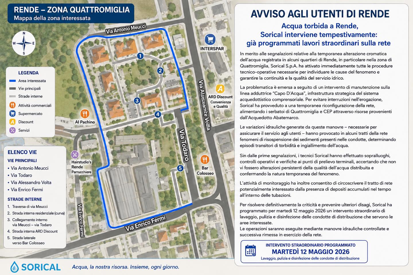 Sorical interventi Quattromiglia acqua