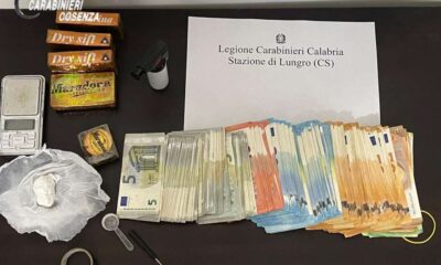 carabinieri Lungro - droga e 35mila euro