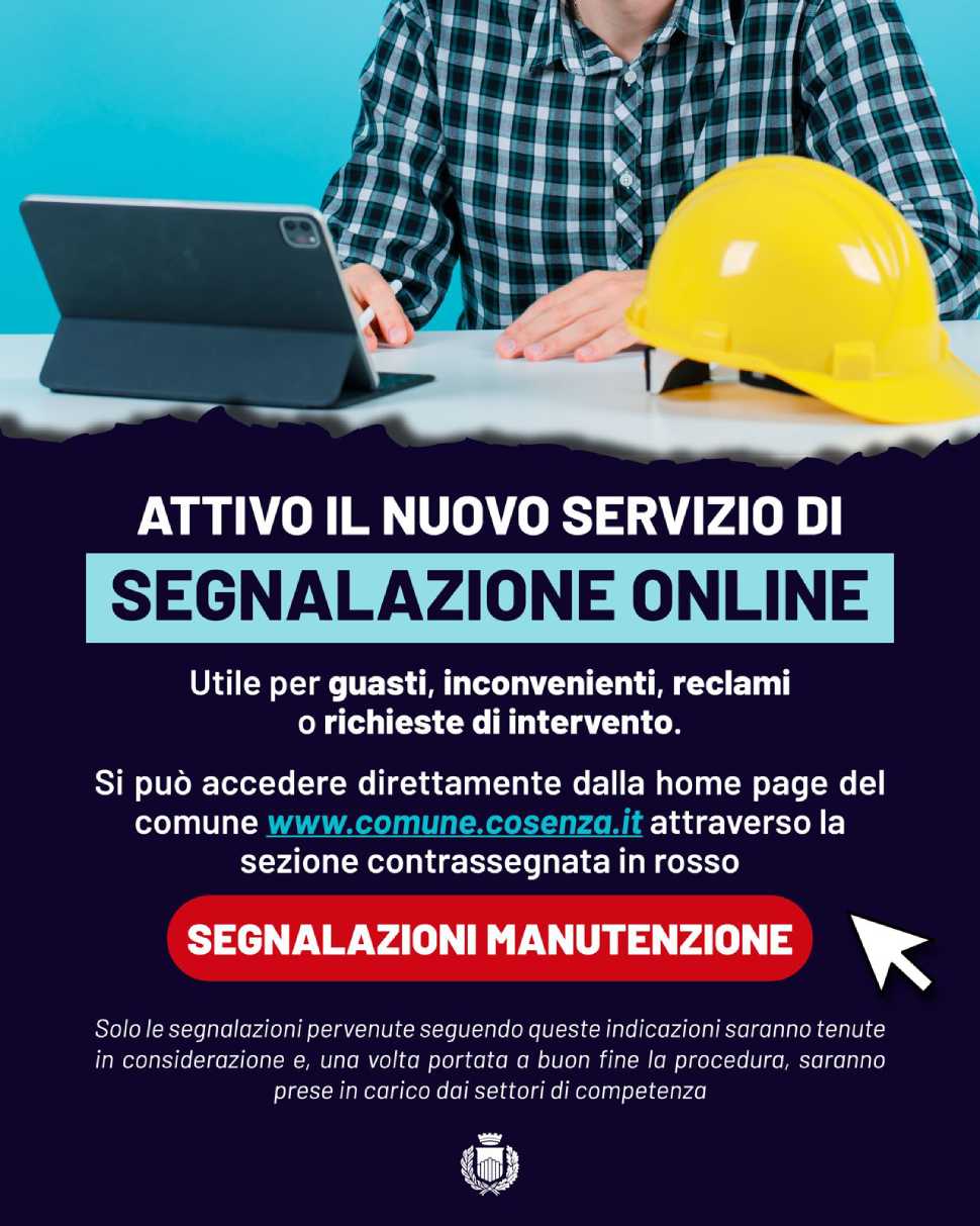 Segnalare guasti a Cosenza: nuovo servizio online del Comune per reclami e richieste d'intervento 52 comune servizio guasti cosenza 02