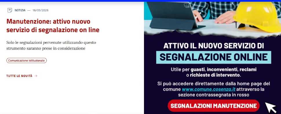 Segnalare guasti a Cosenza: nuovo servizio online del Comune per reclami e richieste d'intervento 53 comune servizio guasti cosenza 03