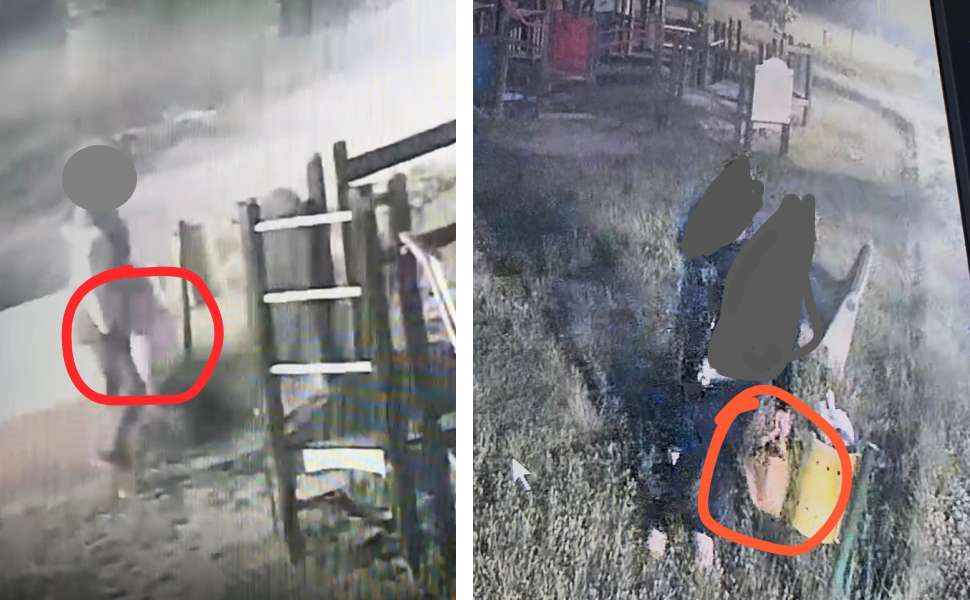"Incivili" abbandonano rifiuti nel parco giochi dei bambini, incastrati grazie alle telecamere 52 rifiuti nel parco giochi - caulonia 01