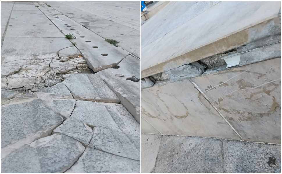 Cosenza, Piazza Bilotti tra vele spente e pavimentazione a pezzi. Il Comitato: «Il Comune intervenga» 52 Piazza Bilotti degrado 2