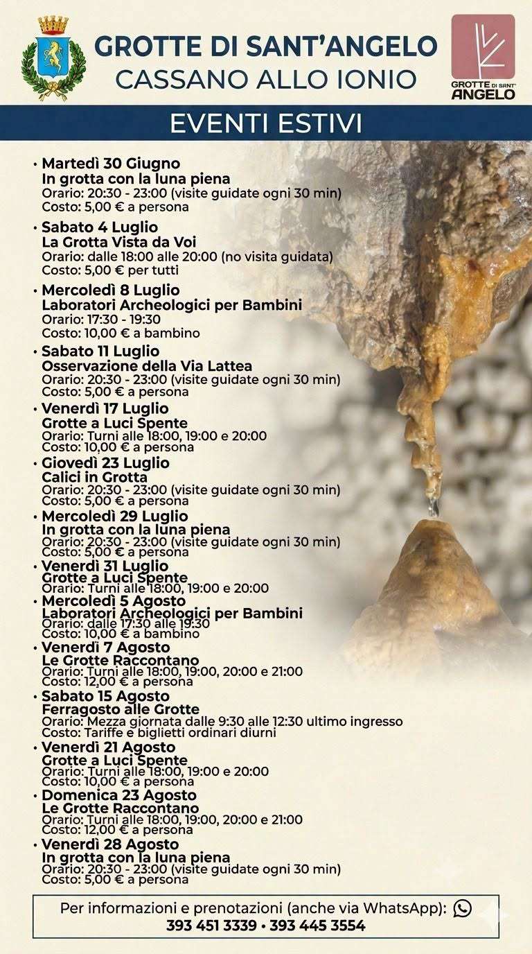Programma Grotte Estate 2026