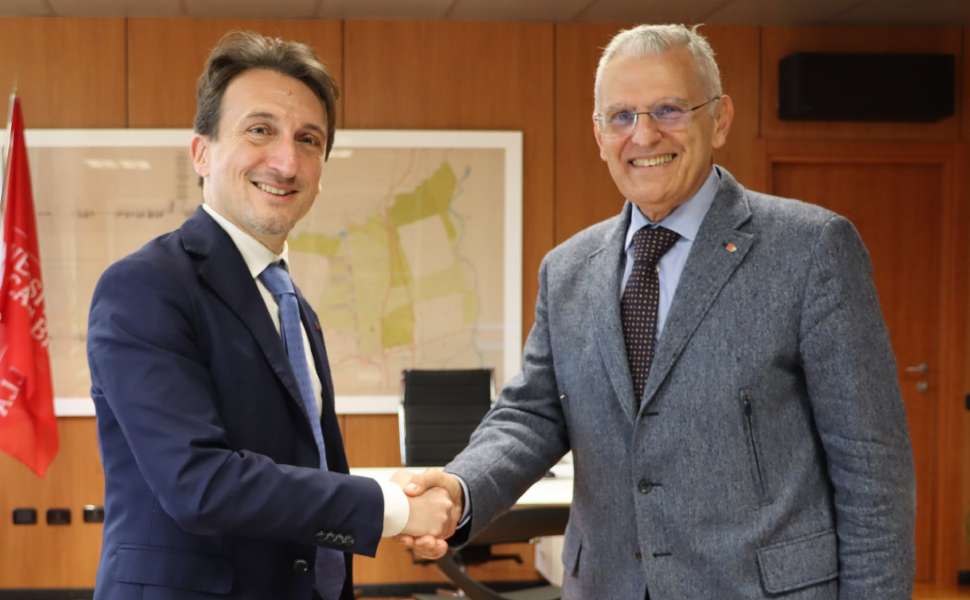 Rettore Greco e Bellantoni - ricercatori unical