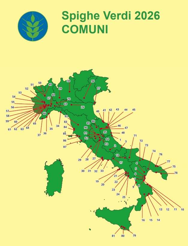 Spighe Verdi: 97 Comuni premiati nel 2026, la Calabria sale a 11 riconoscimenti 53 Spighe Verdi 2026 02