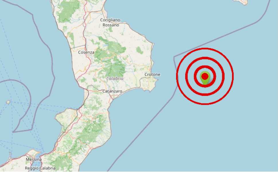 Forte scossa di terremoto di magnitudo 4.7 nel mar Tirreno: avvertita lungo la costa Vibonese 52 Terremoto Ionio Crotonese 3.1