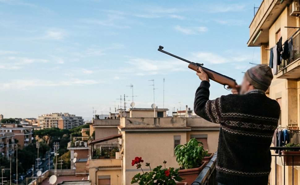Uccide un volatile senza alcuna ragione, con una carabina ad aria compressa. LNDC «regole più severe» 51 Uomo spara carabina aria compressa