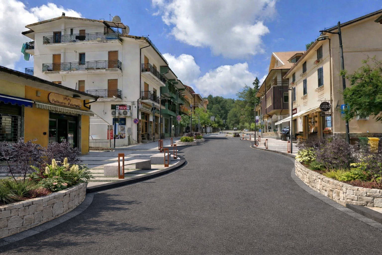 Camigliatello Silano: via al restyling del corso principale. Marciapiedi più ampi e nuovi arredi urbani