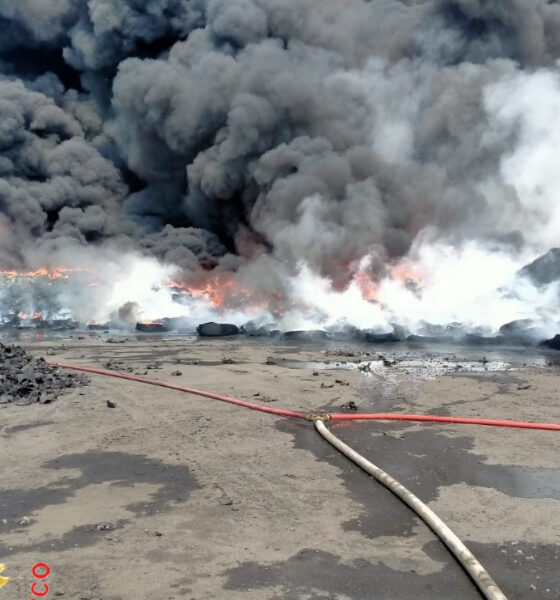 vasto incendio pneumatici