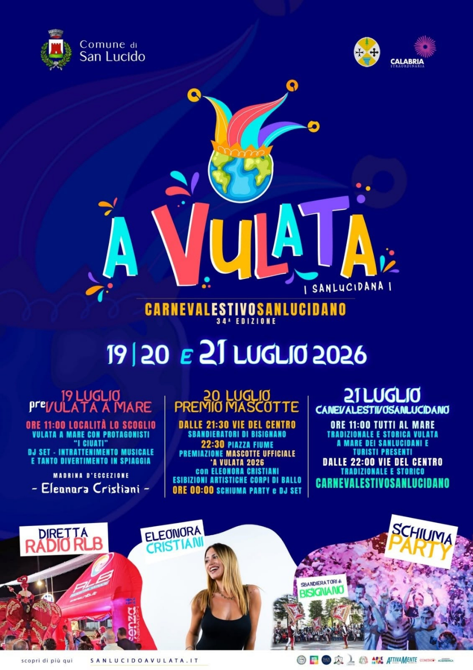 “A Vulata”, a San lucido il Carnevale estivo che fa esplodere la festa: 3 giorni di musica, eventi e tradizione - PROGRAMMA 60 A vulata San lucido programma 2026