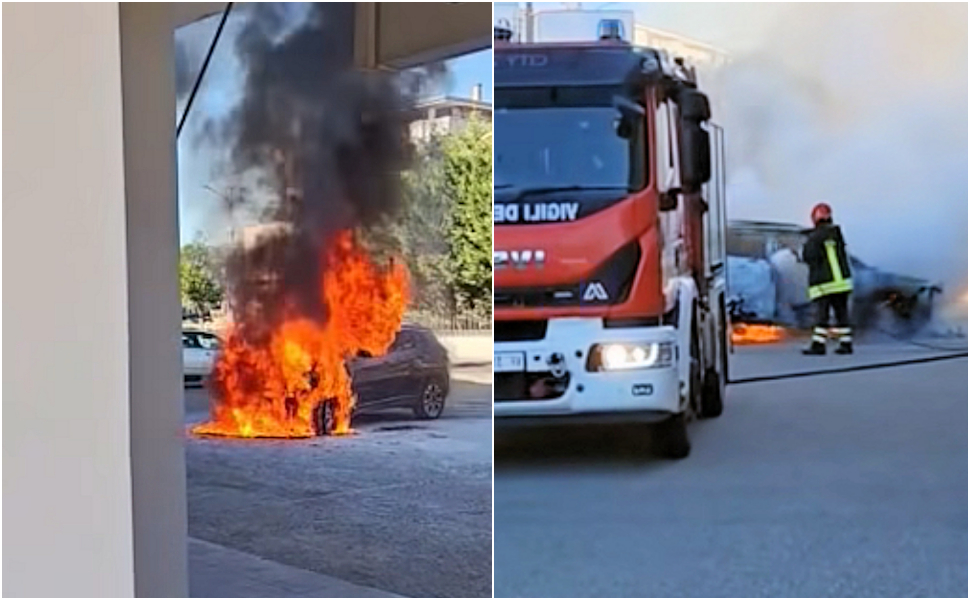 Auto divorata dalle fiamme Montalto uffugo