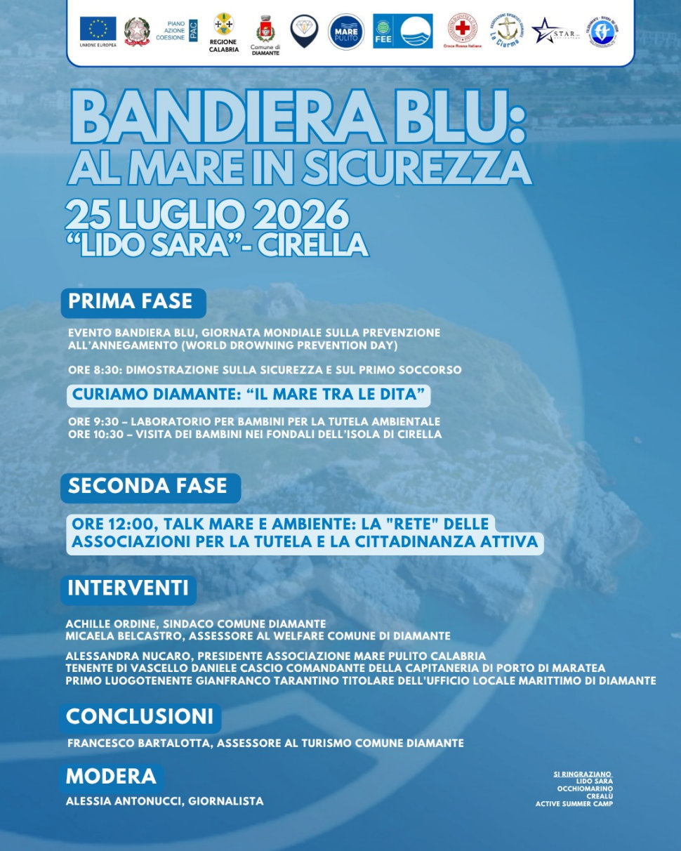 "Bandiera Blu: al mare in sicurezza". A Cirella giornata dedicata alla prevenzione e alla tutela dell'ambiente 52 Bandiera Blu Al mare sicurezza Cirella evento