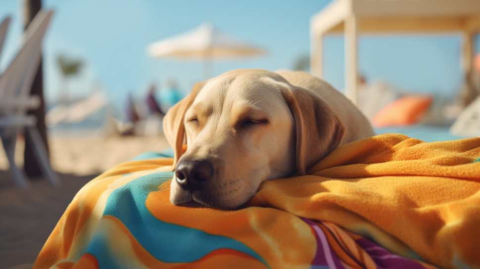 Cane grande caldo