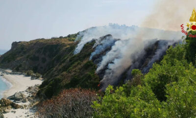 Emergenza incendi in Calabria rogo Zambrone