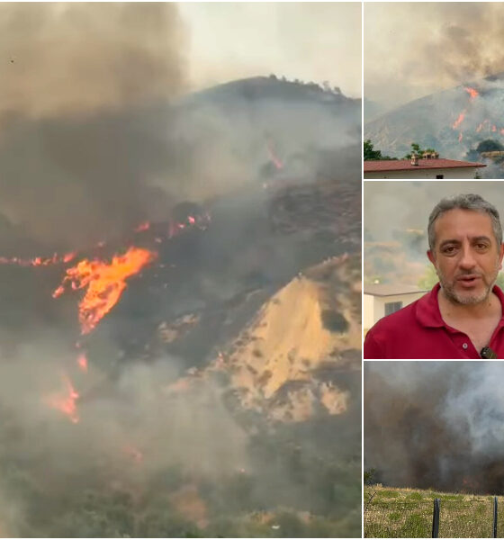 Calabria assediata dagli incendi. Fiamme e paura a Cassano All’Ionio, il sindaco “situazione difficile, Pronti allo sgombero” 56 Incendio rogo Cassano All'Ionio