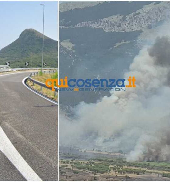 Vasto incendio sul Pollino a ridosso dell'autostrada A2: riaperto il tratto tra Sibari e Morano 56 incendio_A2