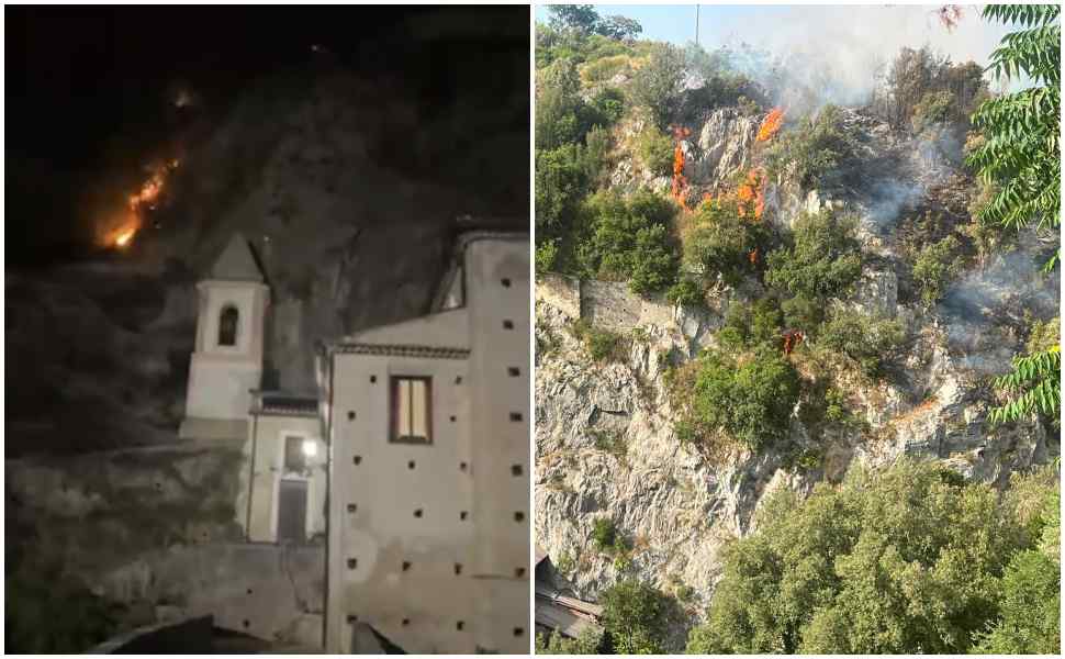Incendio a Papasidero, fiamme minacciano il Santuario di Santa Maria di Costantinopoli. Interdetto il fiume Lao 90 Incendio_Papasidero