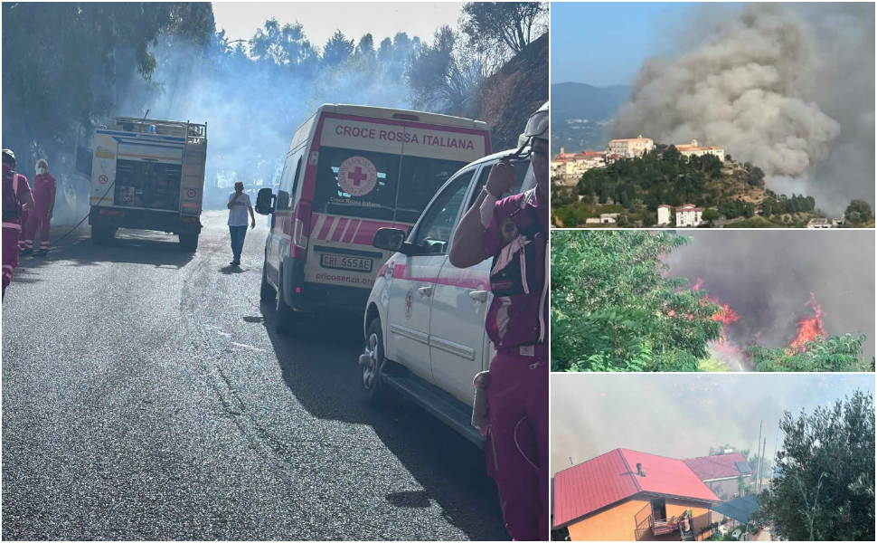 Inferno di fuoco a Rende, fiamme altissime e fumo: evacuate alcune case. Sul posto ProCiv e Croce rossa 51 Incendio a Rende