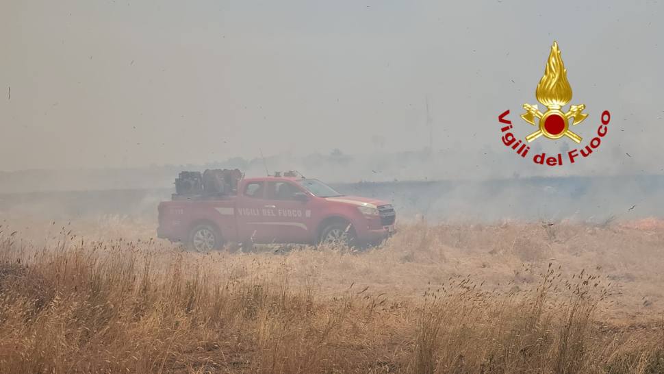 Vento forte e fiamme minacciano le abitazioni a Strongoli, Vigili del Fuoco domano il rogo 52 Incendio Strongoli 2