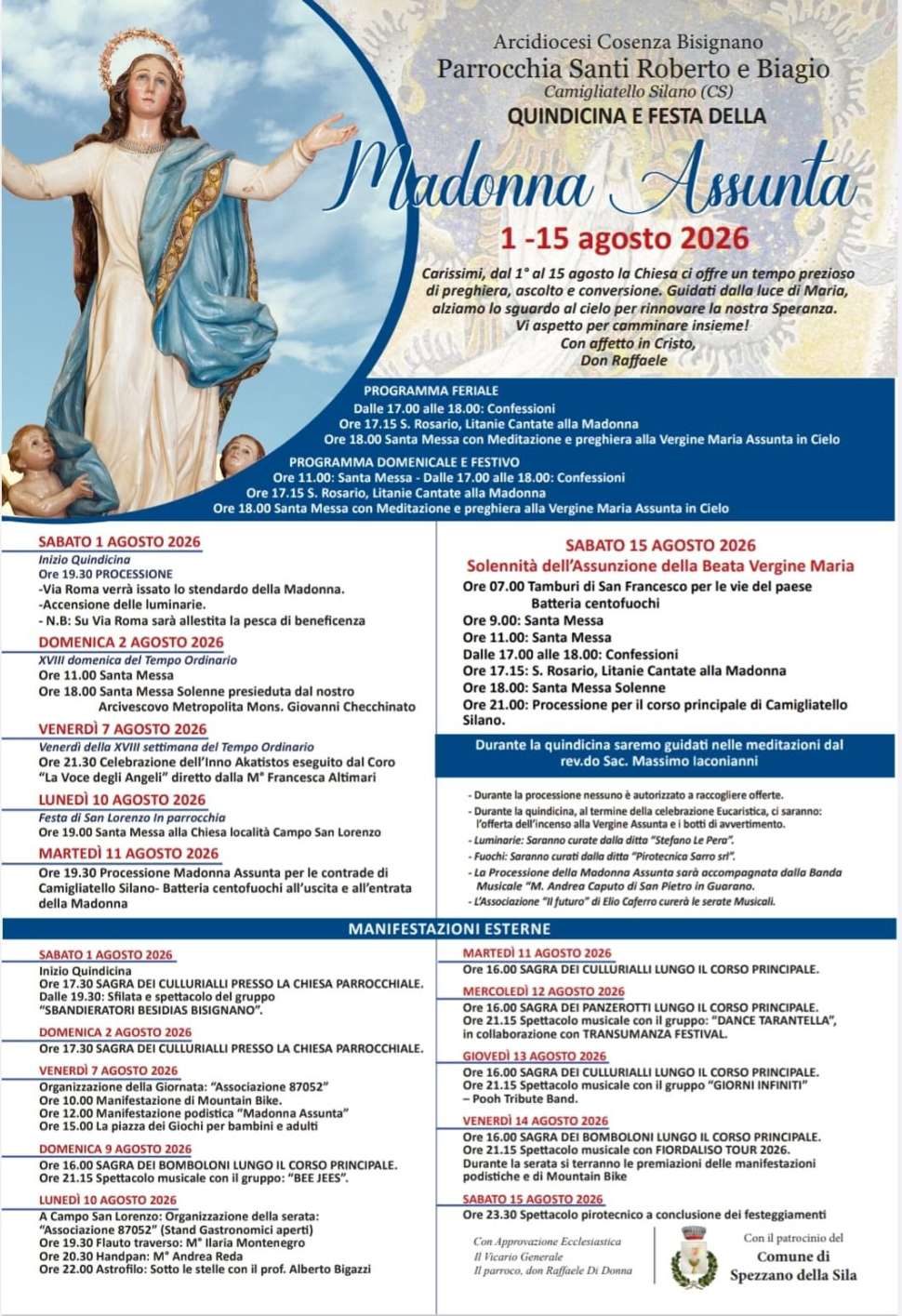 Camigliatello Silano: 15 giorni di eventi per la Festa della Vergine Maria Assunta in Cielo 53 Parrocchia-Santissimi-Roberto-e-Biagio-Camigliatello-Silano Madonna Assunta