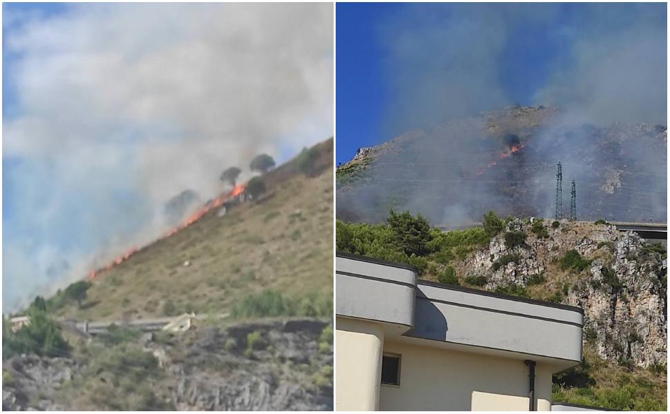 Praia a Mare, vasto incendio minaccia la Statale 18. Vigili del Fuoco in azione 89 Praia a Mare_incendio_Statate 18