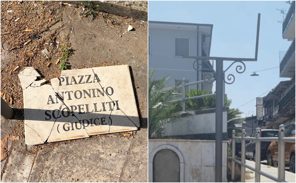 Targa scopelliti polistena danneggiata