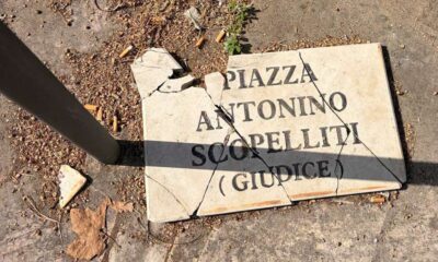Targa scopelliti polistena danneggiata