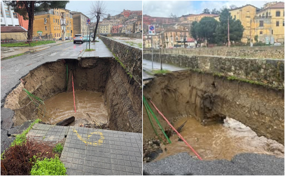 Voragine via Dante Alighieri Cosenza