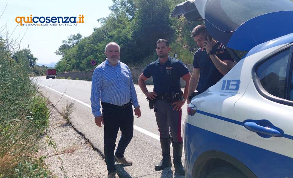 Cagnolina soccorsa sulla Statale 107: l'intervento "umano" della Polizia Stradale e di tanti volontari 53 cagnolina 107 cerenzia 01