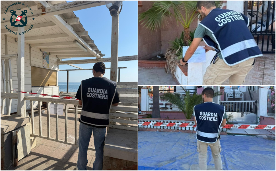 Blitz della Guardia Costiera: 4 denunce e 350 metri quadrati di demanio occupati abusivamente 233 capitaneria porto crotone guardia costiera
