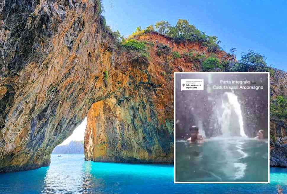 Arcomagno, sassi in mare sui turisti che fanno il bagno: «Il sito non è sicuro, il Comune intervenga» 99 Arcomagno_sassi