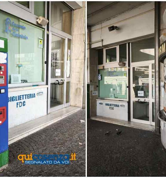 Cosenza, l'odissea dei turisti in stazione con biglietteria e punto informazioni chiusi: «Impossibile capire dove andare» 56 Biglietteria_stazione_Cosenza_turisti