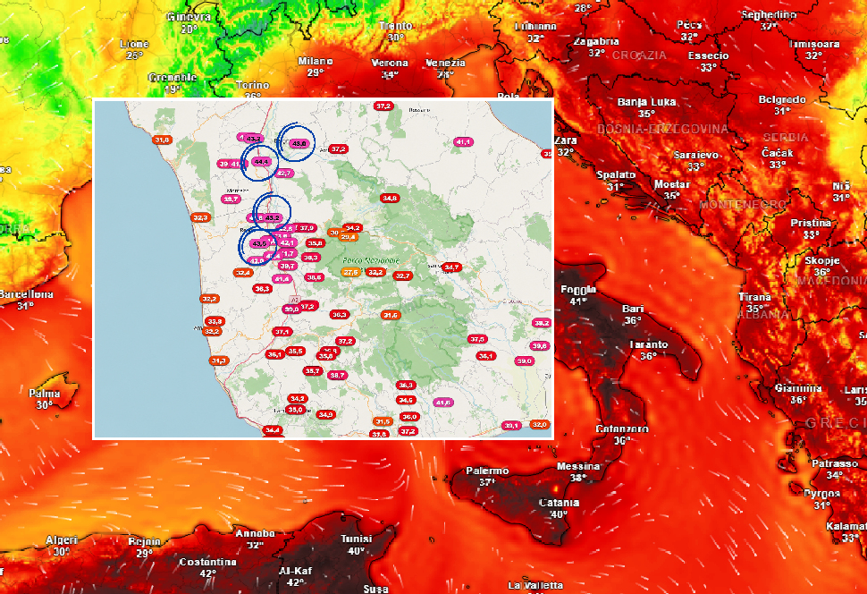 Caldo infernale: Cosenza soffoca sotto la bolla africana. Toccati i 44.5°C nella Valle del Crati, in città e a Rende 43°C 51 Caldo infernale Cosenza