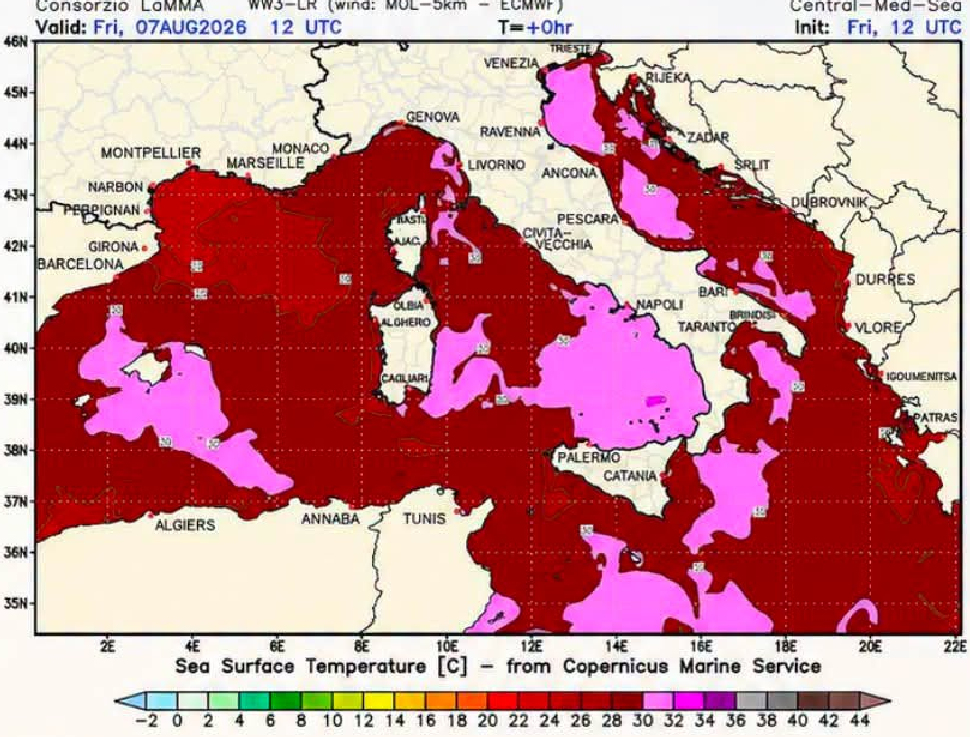 Mar mediterraneo calore