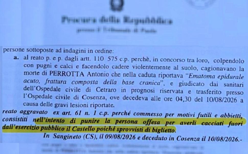 Ordinanza arresto Fratelli Orsino mtivazione