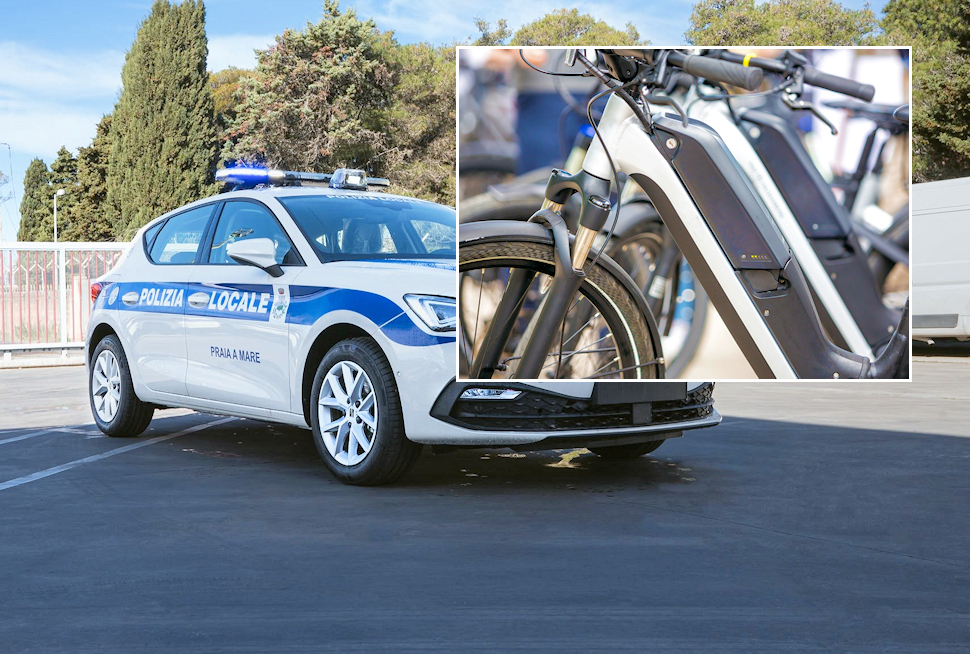 Praia a Mare, blitz contro le e-bike truccate: multe e 9 mezzi sequestrati con il banco di prova della Motorizzazione 51 bici elettriche truccate sequestri Praia a Mare e-bike