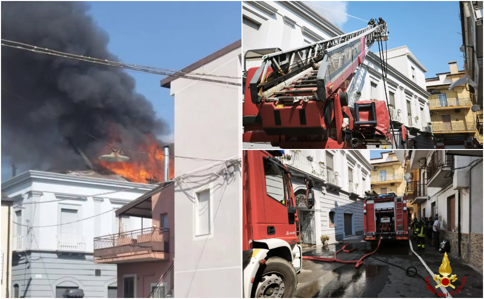 incendio tetto papanice