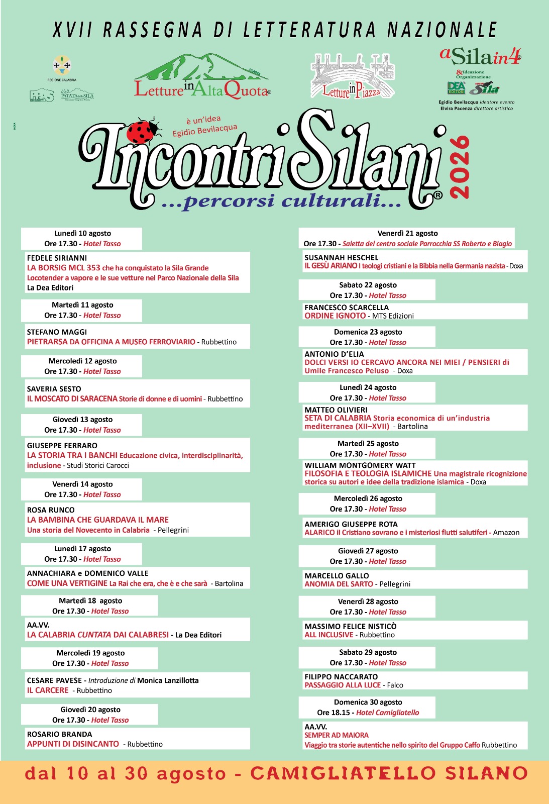A Camigliatello "IncontriSilani 2026". Venti giorni dedicati ai libri e alla cultura 52 A Camigliatello IncontriSilani 2026. Venti giorni dedicati ai libri e alla cultura