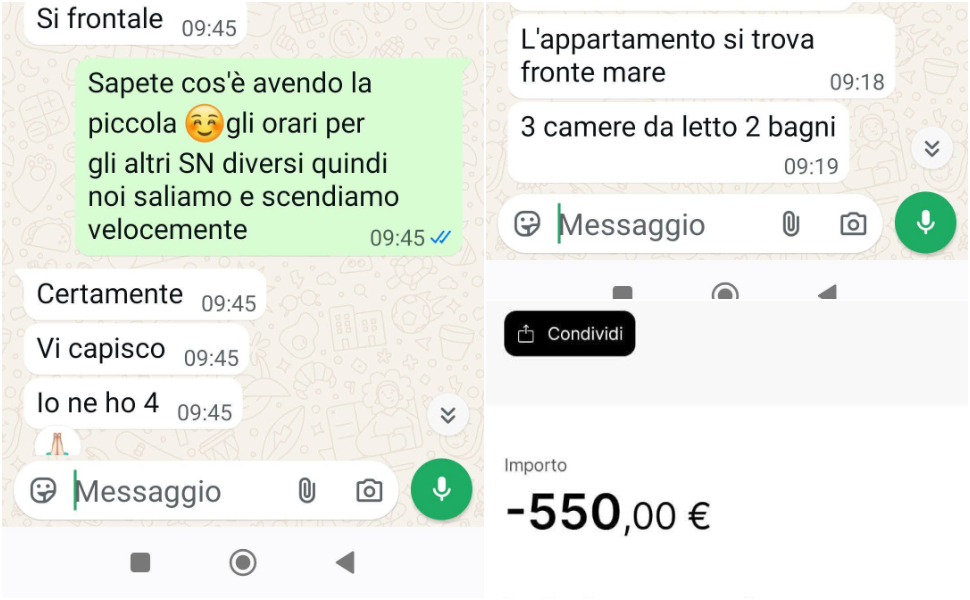 Presunta truffa dell’appartamento in Calabria, turista denuncia sui social «550 euro e non risponde più al telefono» 213 turista appartamento 01