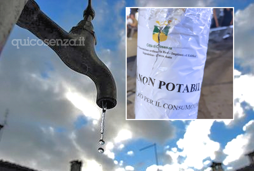 Cosenza, nuovi divieti alle fontane pubbliche. Acqua non potabile in 4 fontanine della città - ZONE 51 Fontane pubbliche acqua non potabile divieto ordinanza Cosenza