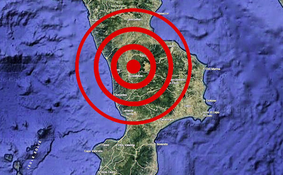 Forte scossa di terremoto Castiglione Cosentino sentita Cosenza e Rende