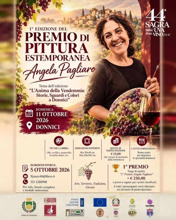 Sagra dell'Uva e del Vino a Donnici: 1ª edizione del Premio di Pittura intitolato ad Angela Pagliaro 53 Premio Angela Pagliaro Donnici